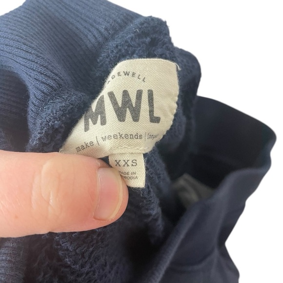 NWOT Madewell MWL Airyterry Floral Embroidered Tapered Sweatpants Navy Size XXS - Picture 13 of 16